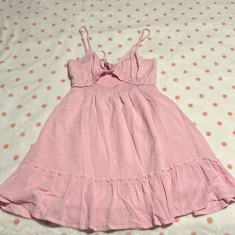 NWOT Love Tree Pink Tie Front Dress